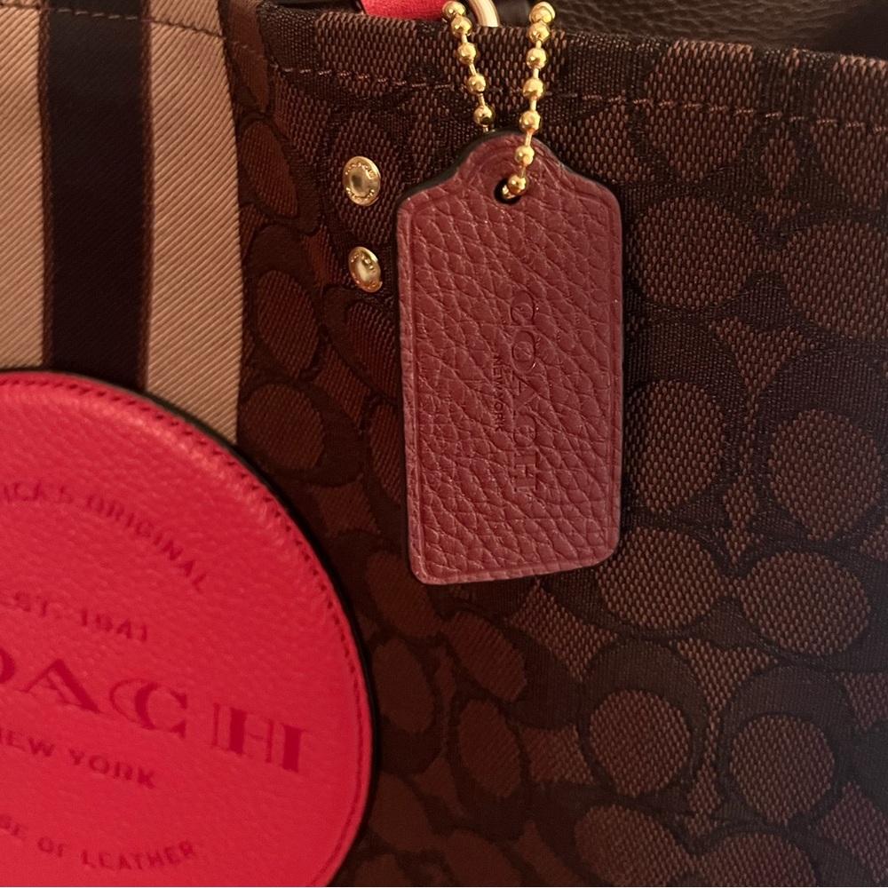 Coach Dempsey Stripe Tote - Picture 4 of 12